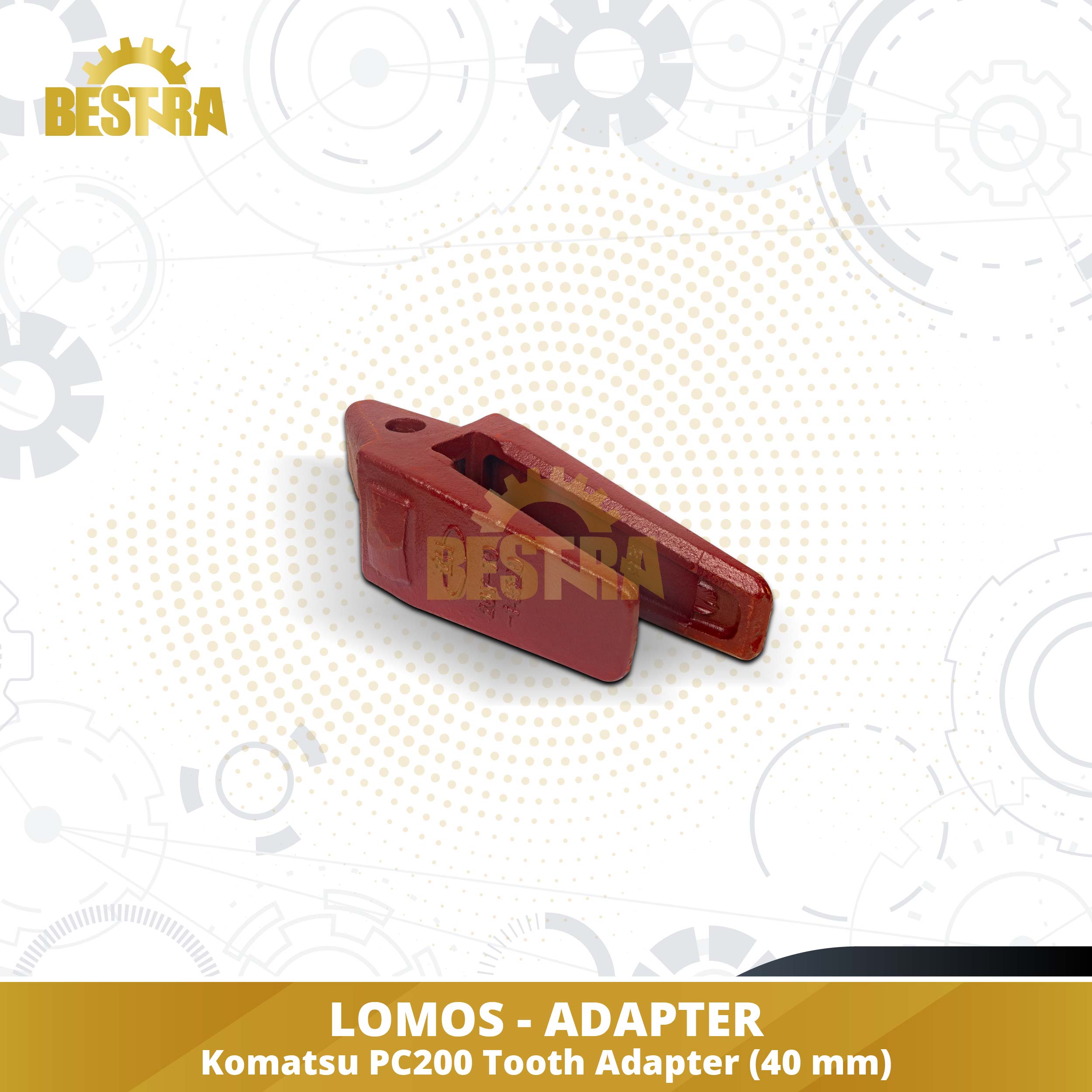 LOMOS Excavator Bucket (GET) Komatsu PC200 Tooth Adapter Image 1